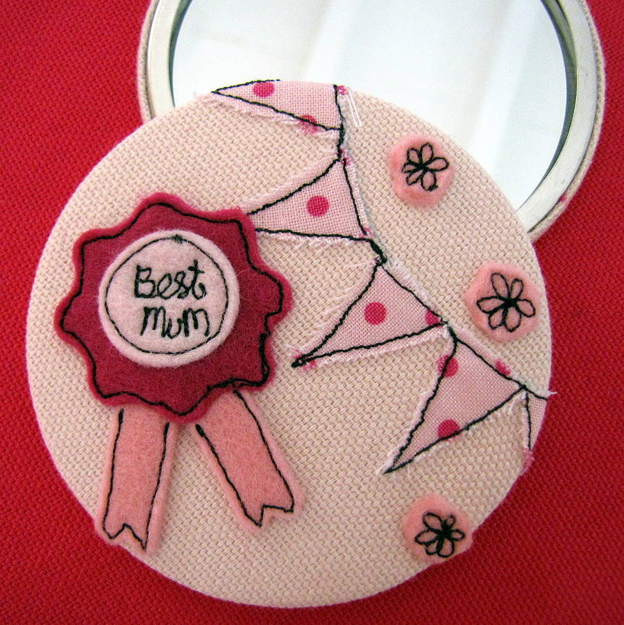 Personalised 'Best Mum' Handbag Mirror By Sew Very English